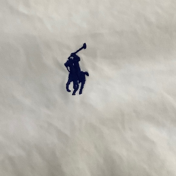 Mens XXL Ralph Lauren Short Sleeve Button down White Classic Fit Blue Tag - Picture 4 of 13